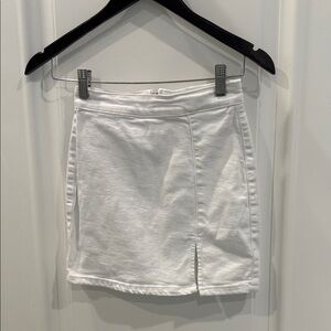 Bershka white denim skirt with slit